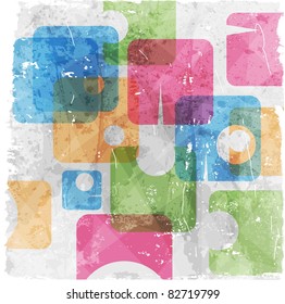 Colorful grunge retro background