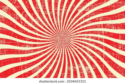 Colorful grunge retro burst vector. Vintage summer, circus and carnival background. Best for banner, poster and old aged designs. Saved in Eps 10 and fully editable.
