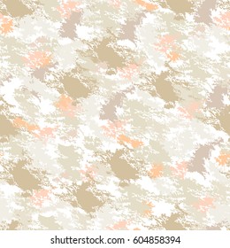 Colorful grunge seamless pattern abstract stains and paint splashes. Infinity texture, modern grungy background. Vector illustration.