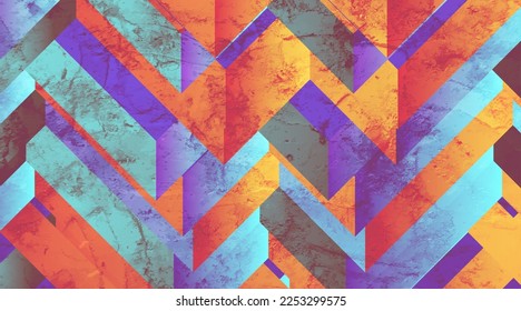 Colorful grunge stripes abstract geometric corporate background. Vector design