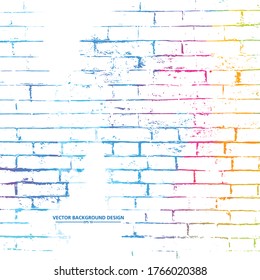 Colorful Grunge texture wall block background. vector