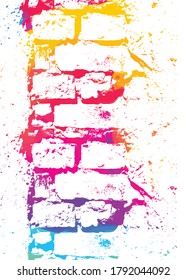 Colorful Grunge texture wall block background. vector
