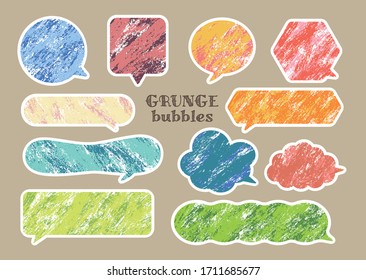 conjunto de burbujas vectoriales de grunge colorido