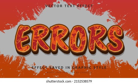 Diseño de efectos de texto editable por error de palabra de color. Efecto guardado en estilo gráfico 