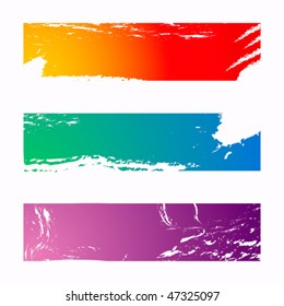 Colorful grungy banners vector. Also available in raster.