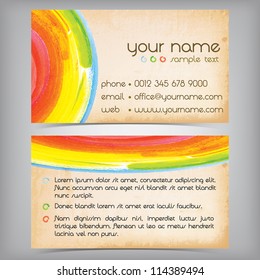 Colorful grungy business card design