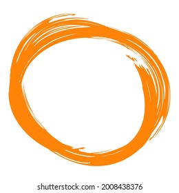 Colorful grungy, grunge circle contour. Abstract textured oval, ellipse. Paint splatter, splash watercolor effect circle vector illustration