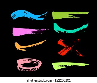 colorful grungy vector abstract hand-painted brush stroke