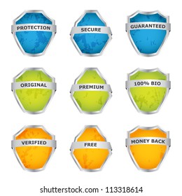 colorful guarantee label shields