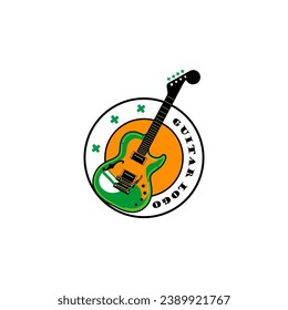 A colorful guitar logo vector that depicts the diversity of music, suitable as a symbol for music classes, music concerts or musical instrument shops