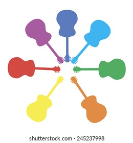 colorful guitar set vector