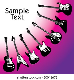 Colorful, guitar vector background
