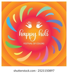 Bunte Gulal für Holi. Festival der Farben in Indien. Holi-Hai-Konzept. Flache Vektorgrafik.