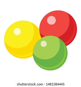Colorful gumballs icon. Cartoon of colorful gumballs vector icon for web design isolated on white background