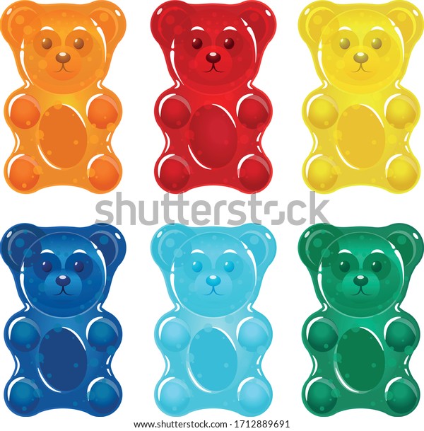 Colorful Gummy Bears Kids Stock Vector (Royalty Free) 1712889691