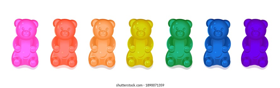 Colorful Gummy Bears Kids Vector Cartoon Stock Vector (Royalty Free)  1890071359