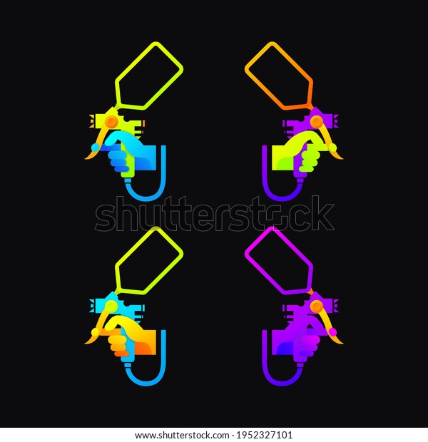 colorful gun paint logo\
design vector 