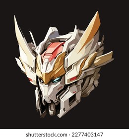 colorful gundam robot 80s  illustration