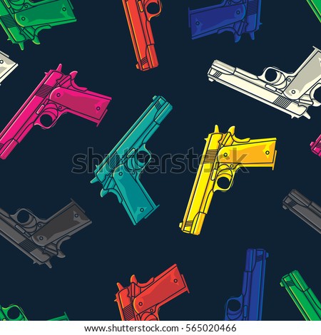 colorful guns pistols seamless