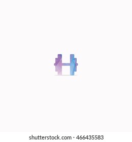 Colorful Gym icon. dumbbell icon. Bodybuilding and weightlifting sport equipment. Isolated black illustration. Logo concept. Vector silhouette symbol