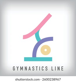 Colorful gymnastics sports design with modern lines. Unique linear sports line design, corporate identity.