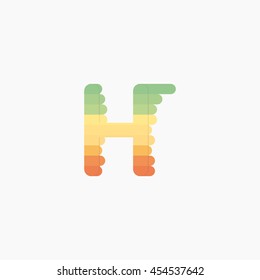 Colorful h Letters, vector design template elements for design