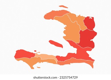 Colorful Haiti Divided Map Illustration, can be used for business designs, presentation designs or any suitable designs.