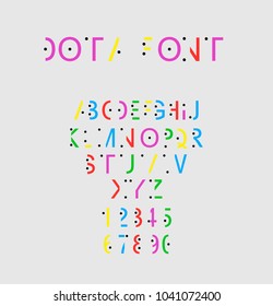 Colorful half font with black dota	