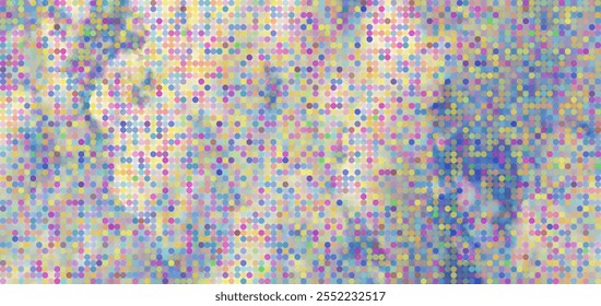 Fondo de Vector abstracto de semitono colorido que consiste en círculos brillantes en colores psicodélicos. Diseño dinámico de estilo retro ideal para carteles, gráficas de Web y proyectos creativos.