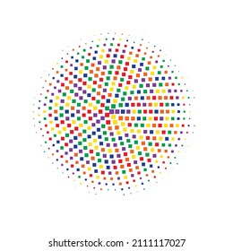 Farbige Halftone Art. Vektorset. Abstrakter Retro. Textursatz. Dot Dots. Circle Illustration. Farbverlauf-Form. Effect Illustration. Runde Illustration.