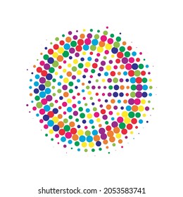 Colorful Halftone Backdrop. Vector Grunge. Abstract Element. Texture Gradation. Dot Illustration. Circle Modern. Gradient Logo. Effect Gradation. Round Element.