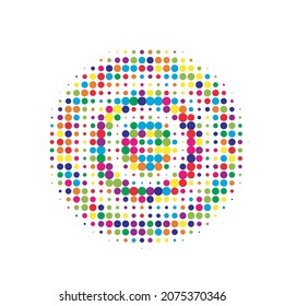 Colorful Halftone Backdrop. Vector Illustration. Abstract Background. Texture Set. Dot Set. Circle Element. Gradient Dots. Effect Half. Round Illustration.
