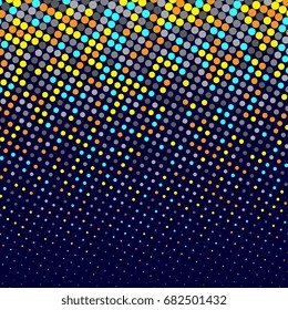 Colorful halftone background with circles. Vector illustration