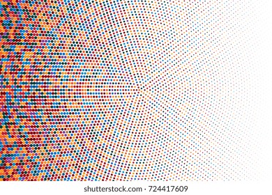 Colorful halftone background with circles. Vector illustration