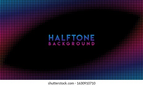 Colorful Halftone Background Design Template, Pop Art, Abstract Dots Pattern Illustration, Blue Magenta Violet Purple Gradation Wallpaper, Modern Texture Element, Neon Gradient Color, Vector EPS 10