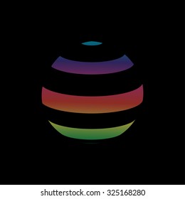 Colorful halftone background. Logo design. Black background