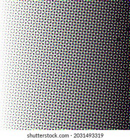 Fondo colorido a medio tono. Un colorido punto de polka. Patrones de semitono. Moderno y limpio fondo de semitono, fondo, textura, patrón o superposición. Ilustración vectorial.