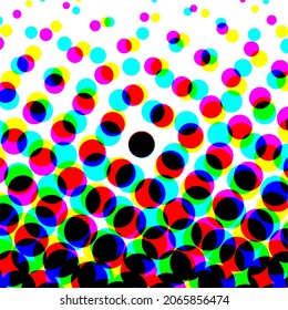 Fondo colorido a medio tono. Un colorido punto de polka. Patrones de semitono. Moderno y limpio fondo de semitono, fondo, textura, patrón o superposición. Ilustración vectorial.