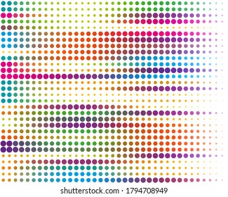 Colorful Halftone background. Pop art style. Pattern with small circles, dots, design element for web banners, posters, cards, wallpapers, backdrops, sites. Vector illustration