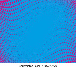 Colorful halftone banner.Wavy dot lines background. Modern futuristic Abstract panel. Vector illustration