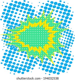 colorful halftone of blank comic speech bubble in pop art style 