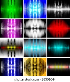 colorful halftone card set