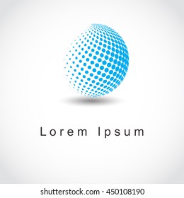 Colorful halftone circle. Design template.