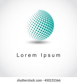Colorful halftone circle. Design template.