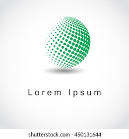 Colorful halftone circle. Design template.