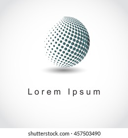 Colorful halftone circle. Design template.