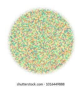 Colorful halftone circles, dots pattern, vector, grunge. Comic texture background. Monochrome half-tone. Circle halftone Dots, rainbow color geometric gradient for pop art designs.