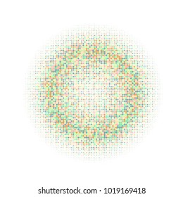 Colorful halftone circles, dots pattern, vector, grunge. Comic texture background. Monochrome half-tone. Circle halftone Dots, rainbow color geometric gradient for pop art designs.