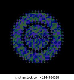Colorful halftone circles, dots pattern, vector, grunge. Comic texture background. Monochrome half-tone. Circle halftone Dots, rainbow geometric gradient for pop art designs.