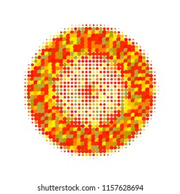 Colorful halftone circles, dots pattern, vector, grunge. Comic texture background. Monochrome half-tone. Circle halftone Dots, Yellow, red and green geometric gradient for pop art designs.